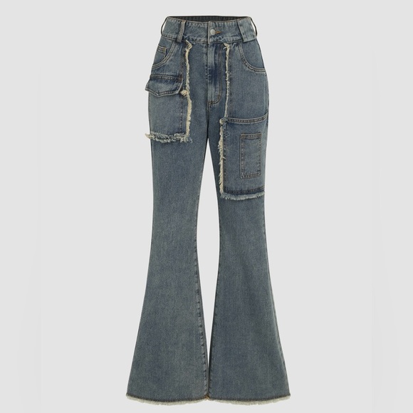 FRINGE FLARED JEANS - CIDER - Picture 1 of 4